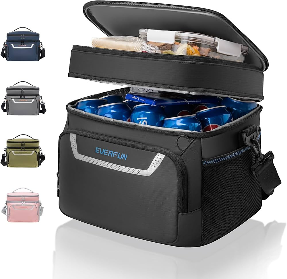 EVERFUN Small Cooler Lunch Box Mini Leak-Proof Soft Double Deck 24 Can Personal Insulated Collaps... | Amazon (US)