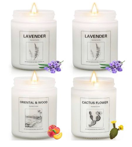 LOVE this new soy wax candle set from Amazon! 👏🏻

The scents are: lavender, oriental & wood, and cactus flower 🙌🏻

They are on sale now and come in a set of 4 for $22.48. Very good price! 

Lovely scents and neutral glass container that will go with all home decor styles. 👍🏻

#amazonfinds #amazonhome #candles #giftidea 

#LTKhome #LTKfindsunder50 #LTKGiftGuide