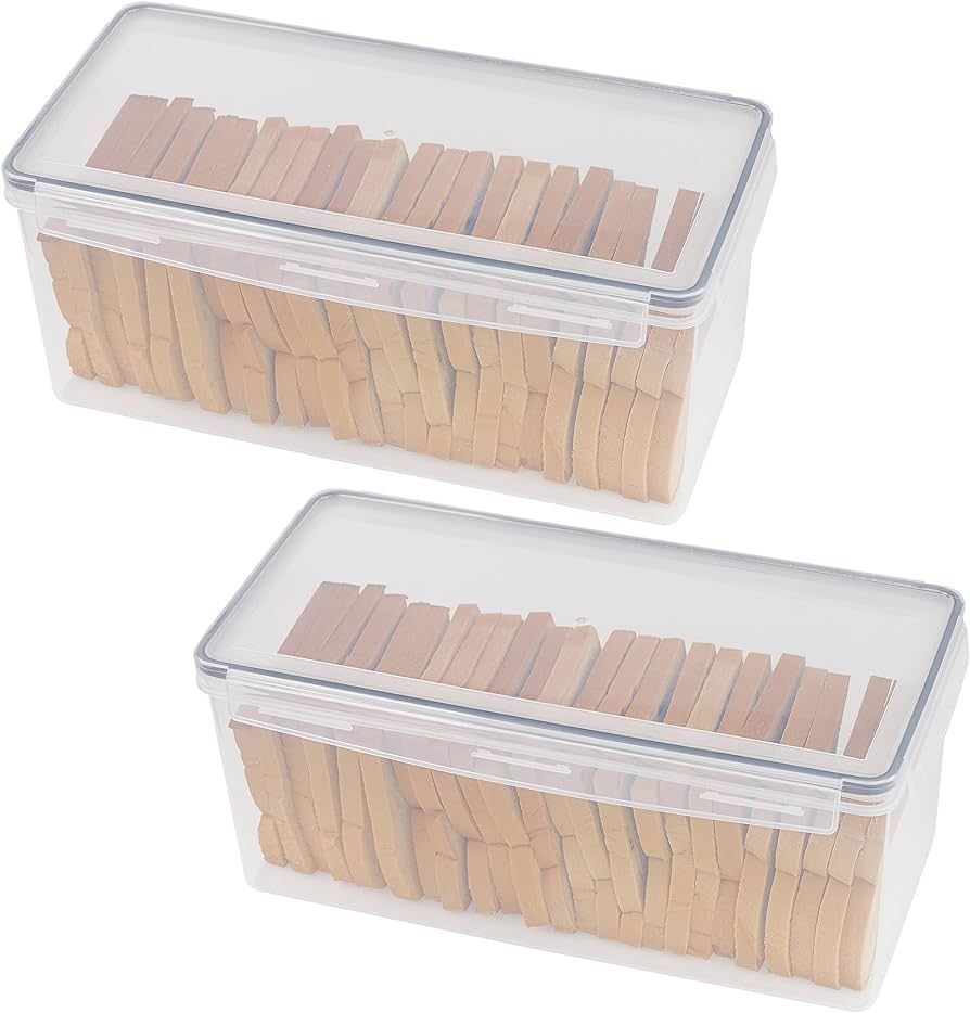 Tiawudi 2 Pack Bread Box, Plastic Bread Container, Large Sandwich Holder, Bread Storage Container... | Amazon (US)
