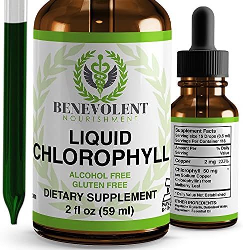 Chlorophyll Liquid Drops - 100% Natural, Alcohol & Gluten Free Liquid Chlorophyll | Energy Supple... | Amazon (US)