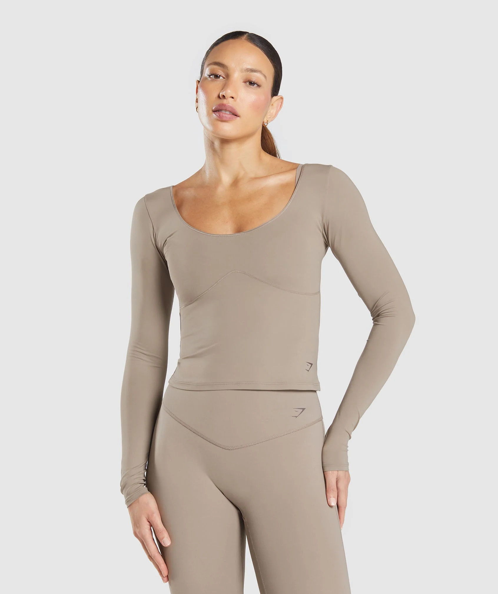 Gymshark Elevate Long Sleeve Top - Lifestyle Brown | Gymshark US