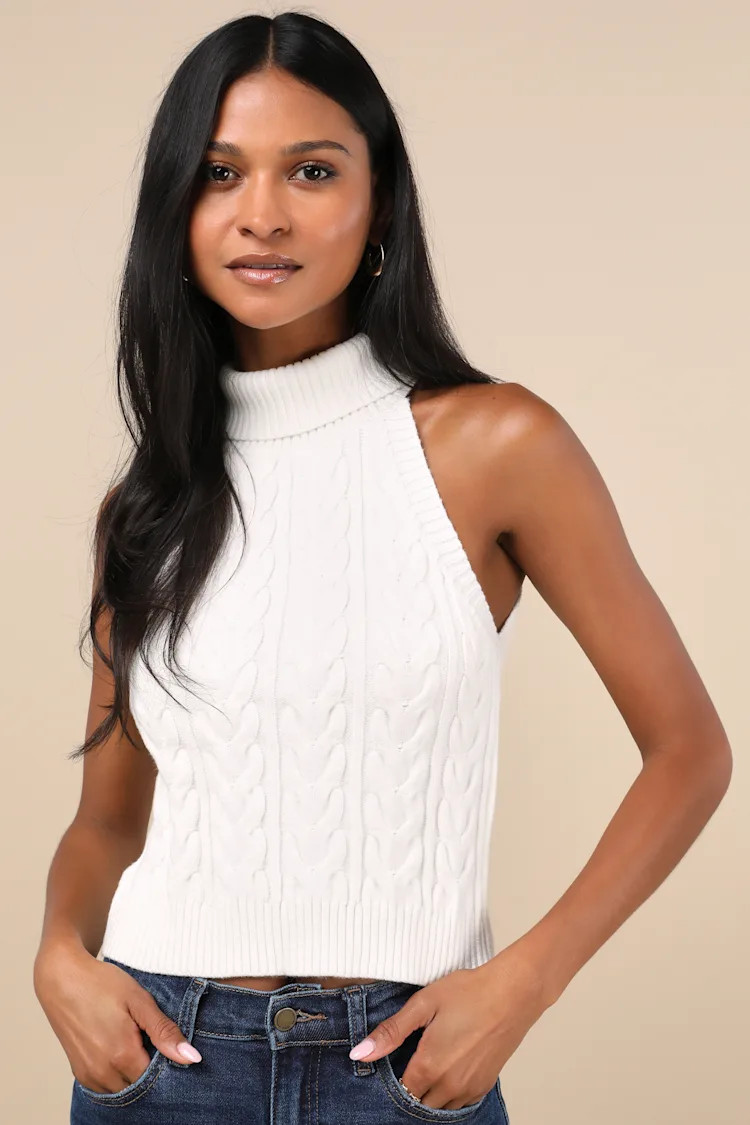 Cutest Consideration Ivory Turtleneck Halter Top | Lulus