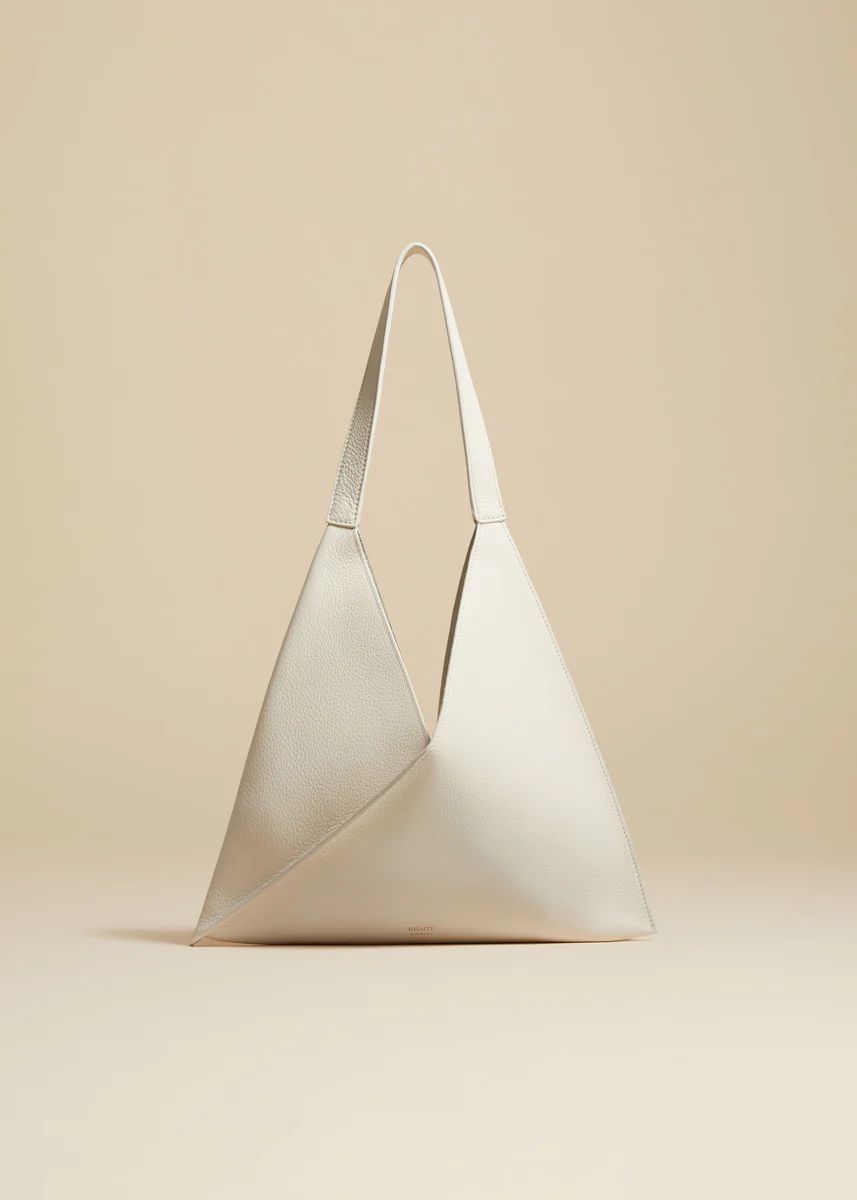 The Small Sara Tote in Off-White Pebbled Leather | Khaite