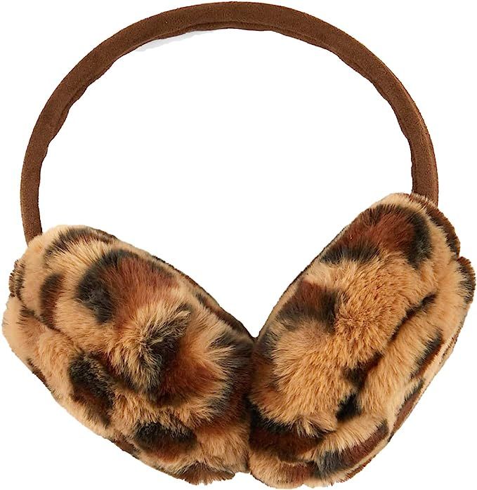 Funky Junque Womens Knit Leopard Print Faux Fur Pom and Cuff Beanies and Scarves | Amazon (US)