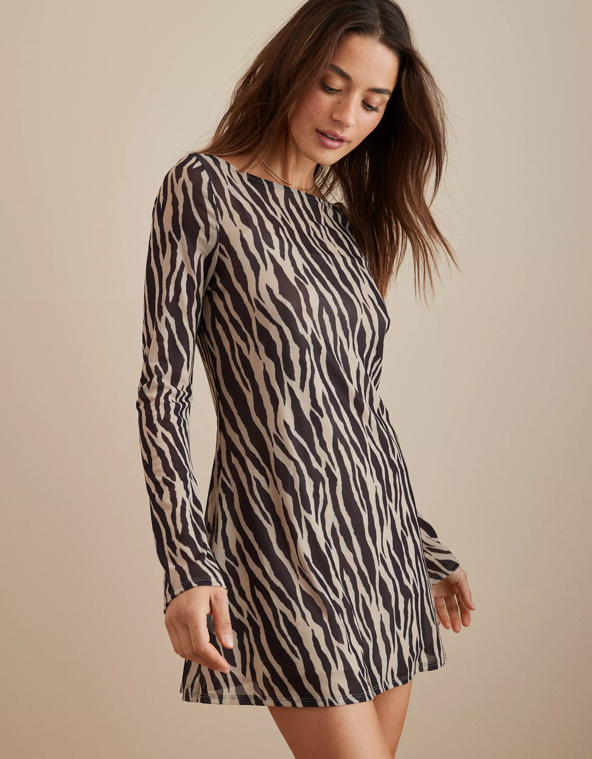 AE Boatneck Mini Mesh Dress | American Eagle Outfitters (US & CA)