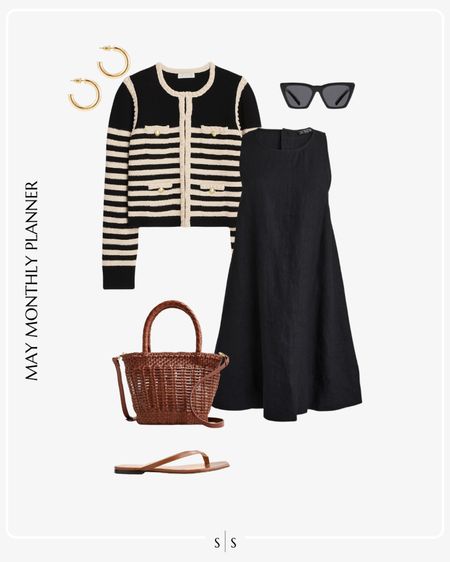 Monthly outfit planner: MAY: Spring looks | strapless black linen dress, lady jacket, woven basket tote, neutral flip flop sandal

See the entire calendar on thesarahstories.com ✨ 


#LTKStyleTip