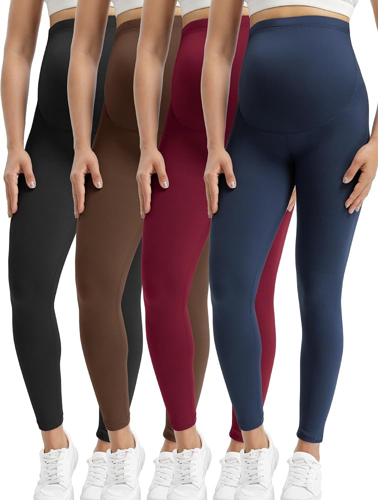 Buttergene 4 Pack Women's Creamlush Maternity Leggings Maternity Yoga Pants Pregnancy Leggings Ma... | Amazon (US)