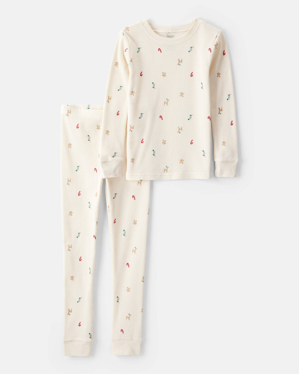 Kid Mini Christmas Cotton Long-Sleeve Snug Fit 2-Piece Pajamas - White - Carter's | Carter's | Carter's Inc