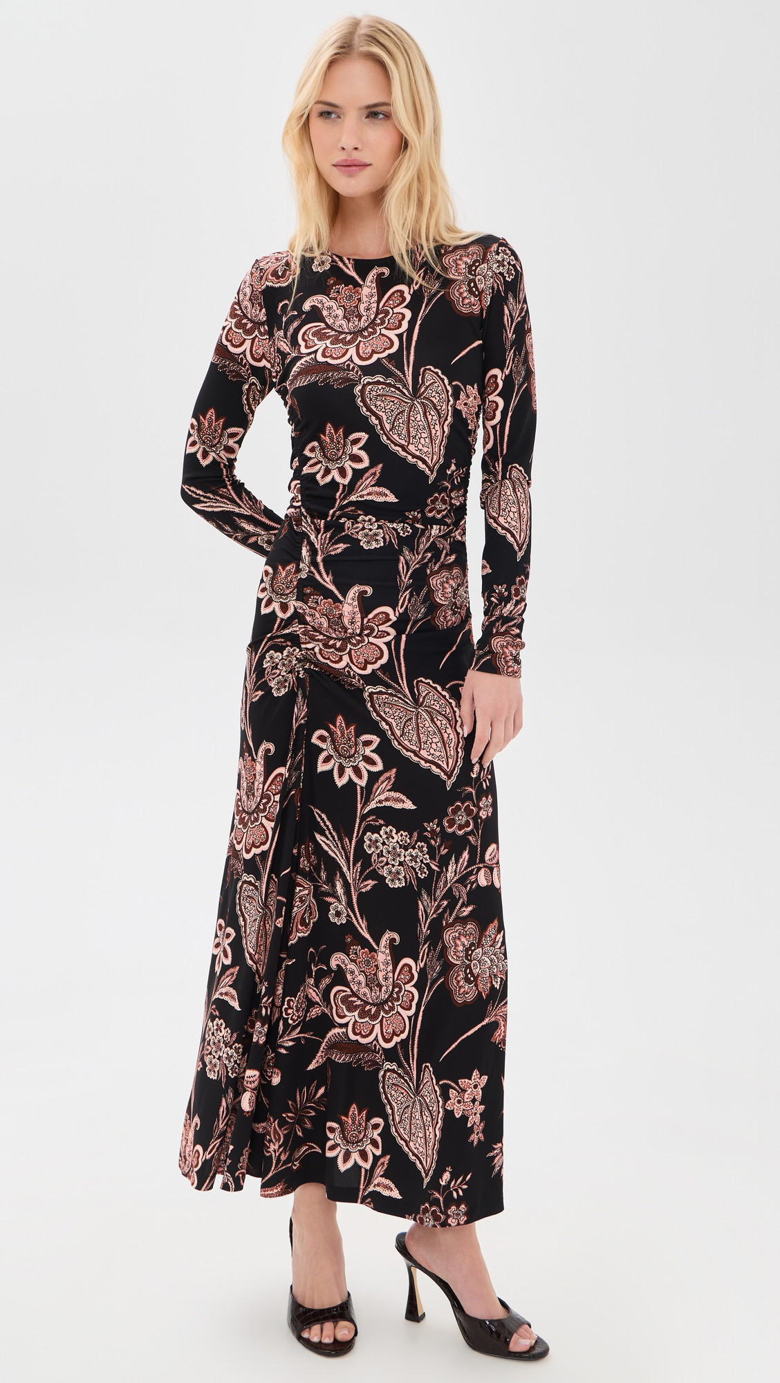 Cara Cara Piermond Dress Linden Bloom Black XS | Shopbop