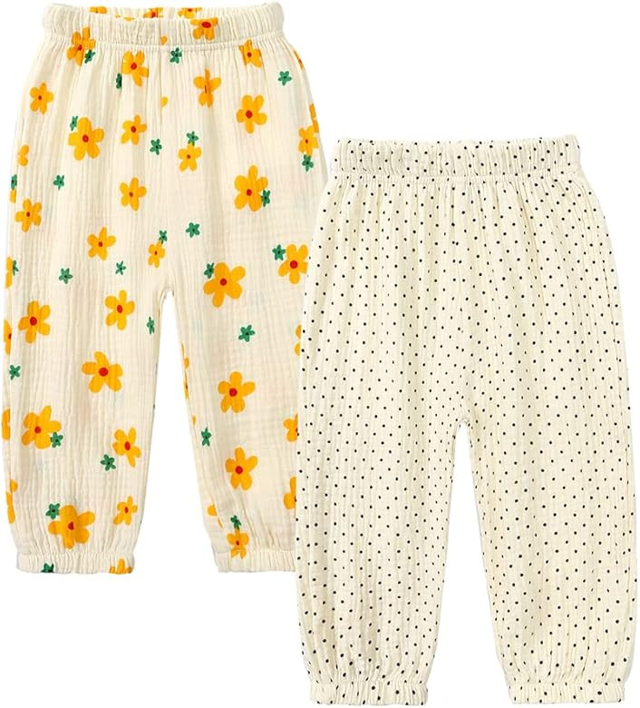 MYGBCPJS Baby Boys Girls Cotton Linen Trousers Kids Casual Ankle Pants Loose Long Bloomers | Amazon (US)