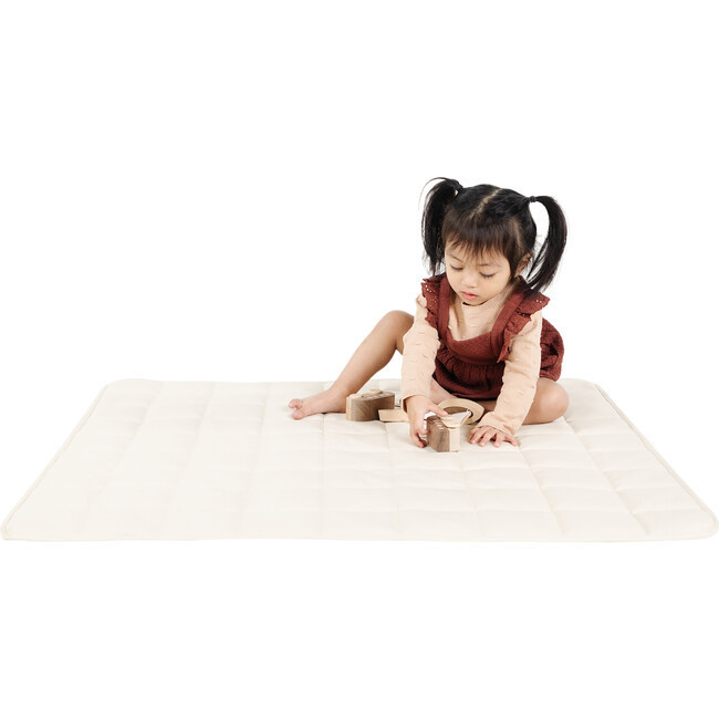 Playmats | Quilted Square Mat, Ivory (White) | Gathre from Maisonette | Maisonette