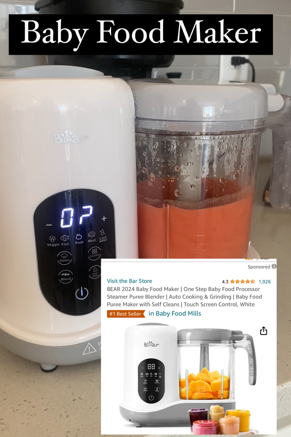 Make making baby food simple! This machine steams and blends all in one. 


#babyfinds #babyregistry #babyneeds #babypuree #babyfood #babyfinds

#LTKbaby #LTKsalealert #LTKfindsunder100