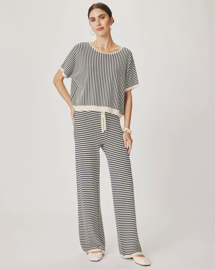 Christa Striped Short Sleeve Sweater | Splendid