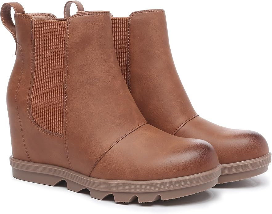 Athlefit Women's Wedge Boots Comfortable Ankle Wedge Booties | Amazon (US)