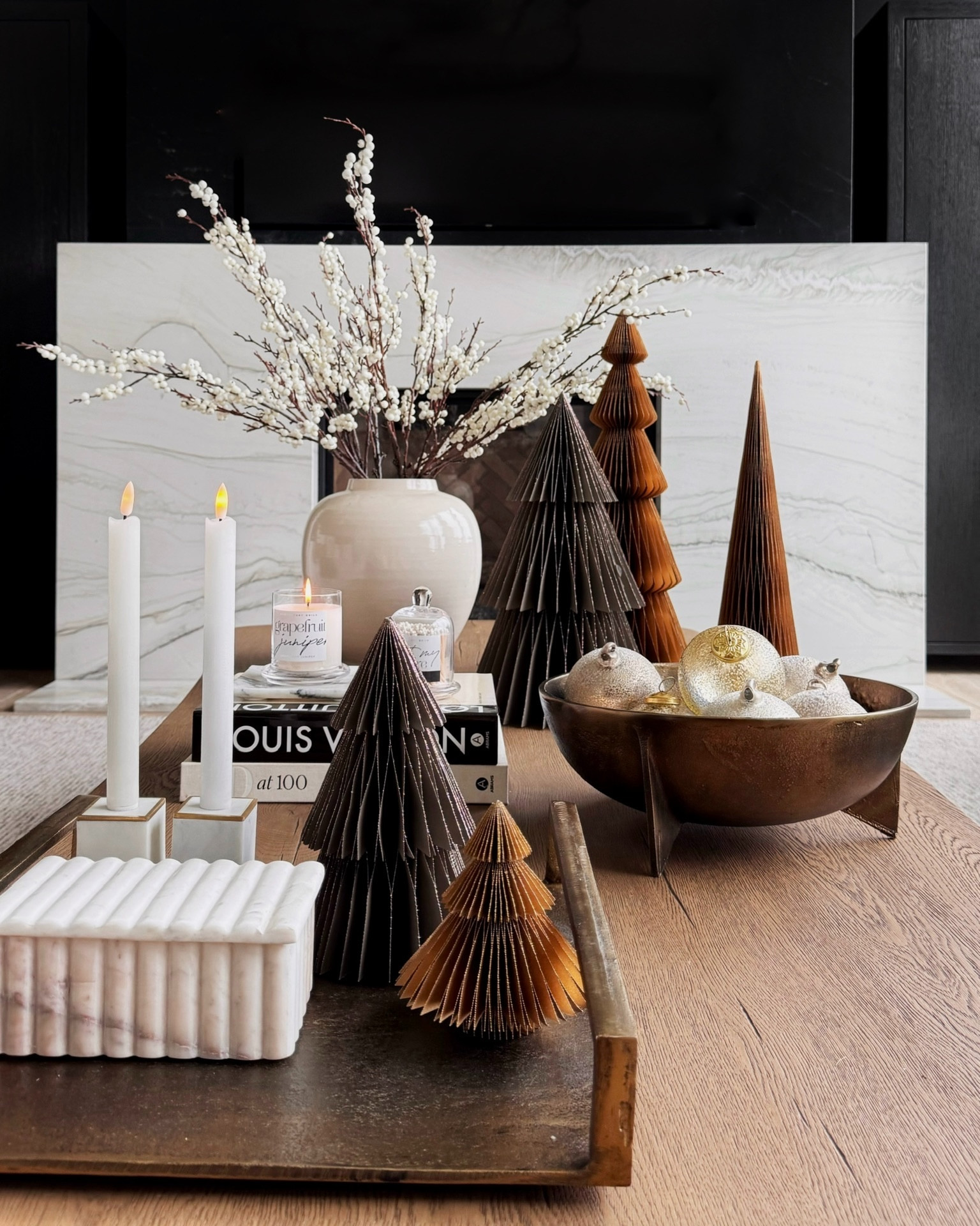 ✨ELEVATED HOLIDAY LIVING · NEUTRAL & TIMELESS✨ Festive yet refined — this space blends marble accents, paper trees, and cozy neutral textures for a look that feels both modern and warm. Gold details and soft greenery add that effortless holiday glow without overwhelming the space.
#TheHillaryStyle #LuxuryHomeDecor #AmazonFinds #HolidayStyle #ModernOrganic #NeutralChristmas #CozyChic #DesignerLookForLess #HolidayHome #WinterStyling #HomeAesthetic #ElegantInteriors #SeasonalStyling #MinimalHolidayDecor #AffordableLuxury
 

 #LTKHoliday #LTKOver40 #LTKStyleTip