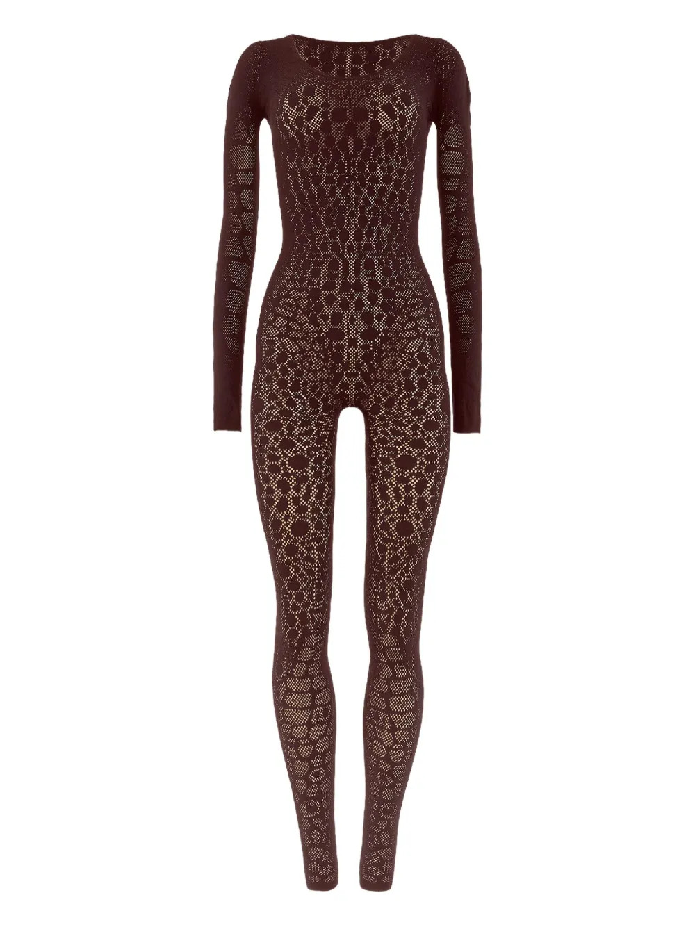 Wolford python-pattern long-sleeve Jumpsuit | Brown | FARFETCH | Farfetch Global