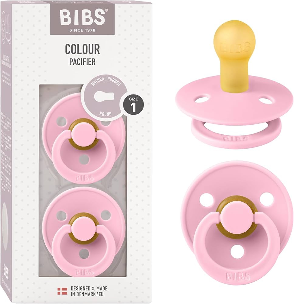 BIBS Pacifiers Colour Collection | Natural Rubber Baby Pacifier | Set of 2 BPA-Free Soothers | Ma... | Amazon (US)