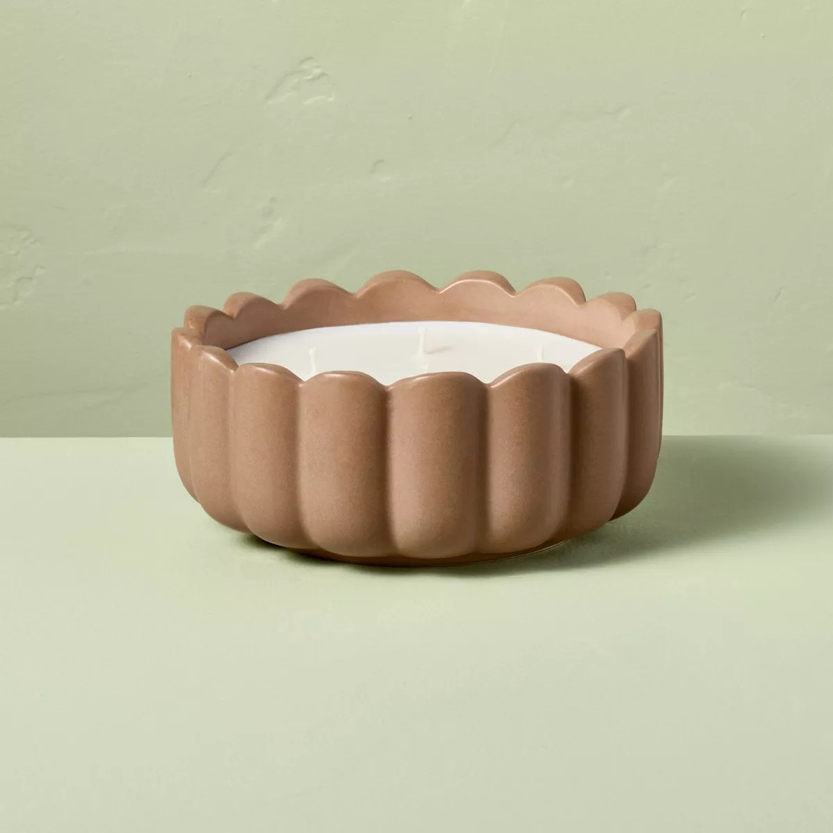 6 Wick Ceramic Scalloped Rim Jar Candle 42oz - Hearth & Hand™ with Magnolia | Target