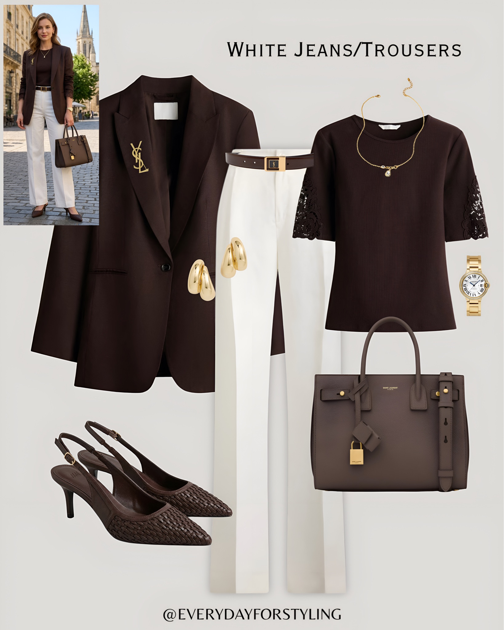 Chocolate and white — the most elegant colour combination you’re not using enough 🤎

white jeans outfit ideas, how to style white trousers, white jeans 2026, quiet luxury outfit women, elevated casual style, chic summer outfits, European street style inspired, white wide leg trousers, designer inspired outfits, blazer and white jeans, polka dot top outfit, olive top white jeans, affordable luxury style, outfit inspo women, sophisticated casual looks, summer wardrobe essentials, gold accessories outfit, high street chic outfits, style inspiration 2026, effortless elegant style, summer outfits, fashion trends 2026, OOTD, simple styling, outfit ideas, casual elegant look, neutral style women, what to wear, how to wear, ways to style, everydayforstyling

#LTKootd #LTKSeasonal #LTKWorkwear