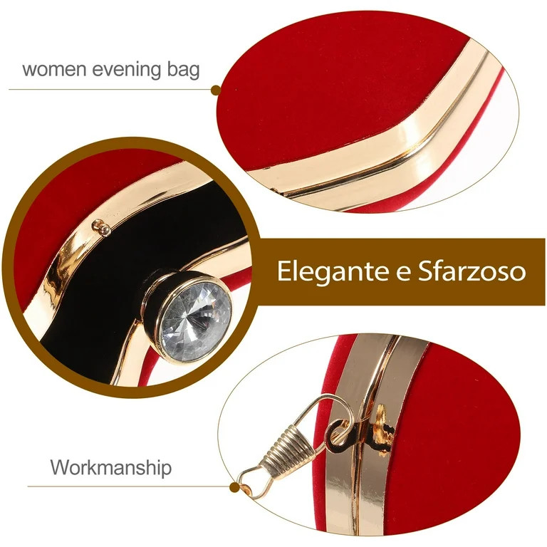 LOLIPPYY 1Pc Red Wedding Evening Bag Elegant Lady Clutch for Formal Party Cocktail Event | Walmart (US)