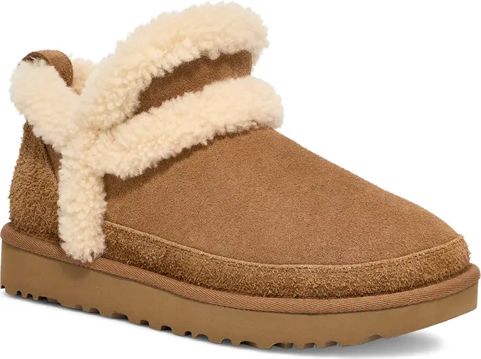 UGG® Classic Ultra Mini Spillseam Genuine Shearling Bootie (Women) | Nordstrom | Nordstrom