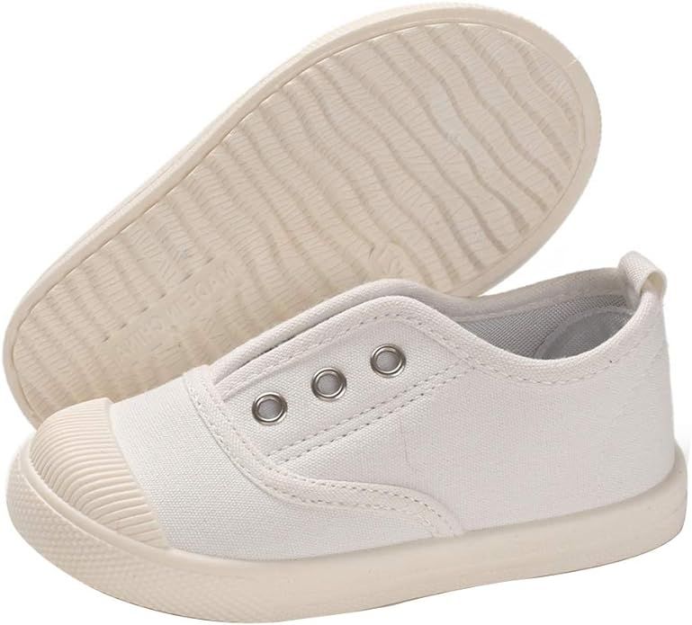 E-FAK Kids Canvas Sneaker Toddler Boys Girls Slip On Tennis Shoes Lightweight Fashion Casual Runn... | Amazon (US)