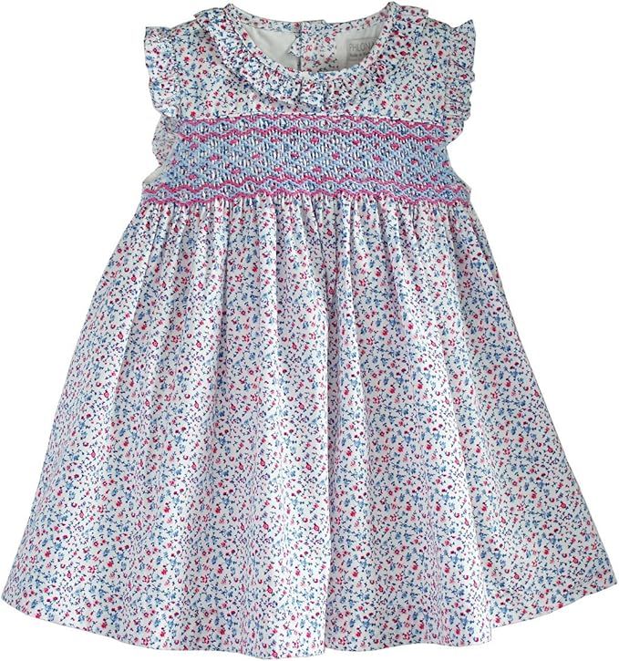 Hand Smocked Sleeveless Dress Ruffle Swing Tunic Outfit Dress | Amazon (US)