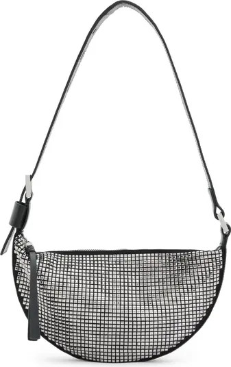 AllSaints Half Moon Studded Shoulder Bag | Nordstrom | Nordstrom