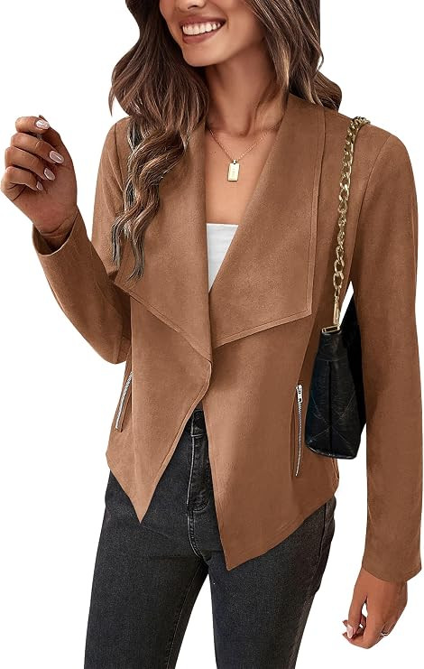 PRETTYGARDEN Women's Fall Fashion Faux Suede Jackets | Amazon (US)