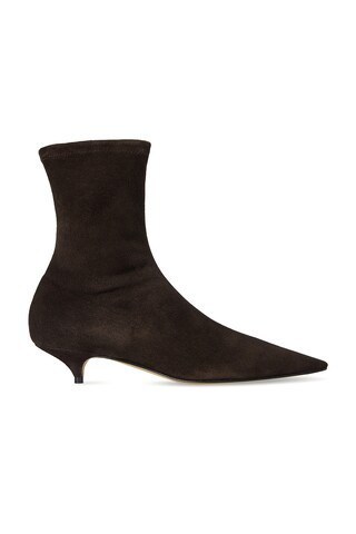 The Row Liisa Kitten Bootie in Brown | FWRD 