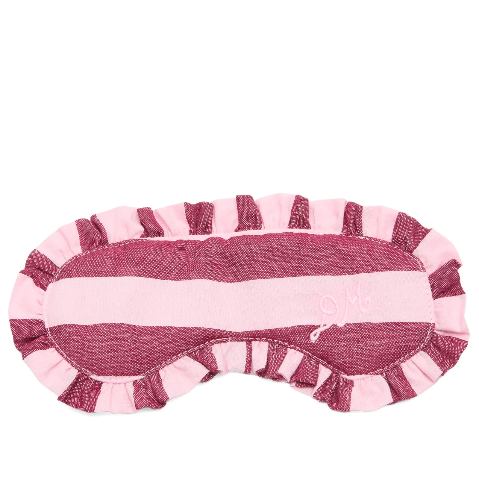 Damson Madder Women's Damson PJ Eye Mask in Burgundy/Pink Wide Stripe | END. Clothing