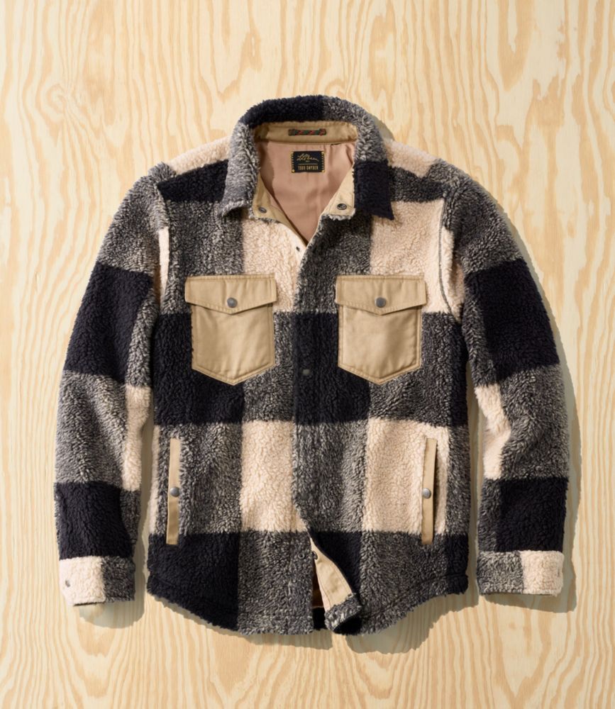 Men's L.L.Bean x Todd Snyder Hi-Pile Sherpa Shirt Jacket, Snap-Front, Pattern | L.L. Bean