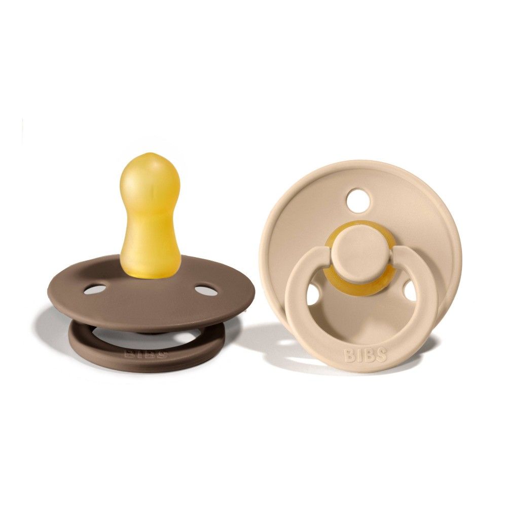 Bibs Colour Latex Pacifier - 0-6 Months - Size 1 - 2pk - Dark Oak/Vanilla | Target