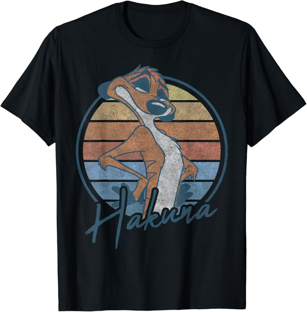 Disney The Lion King Timon Hakuna Retro Portrait T-Shirt | Amazon (US)