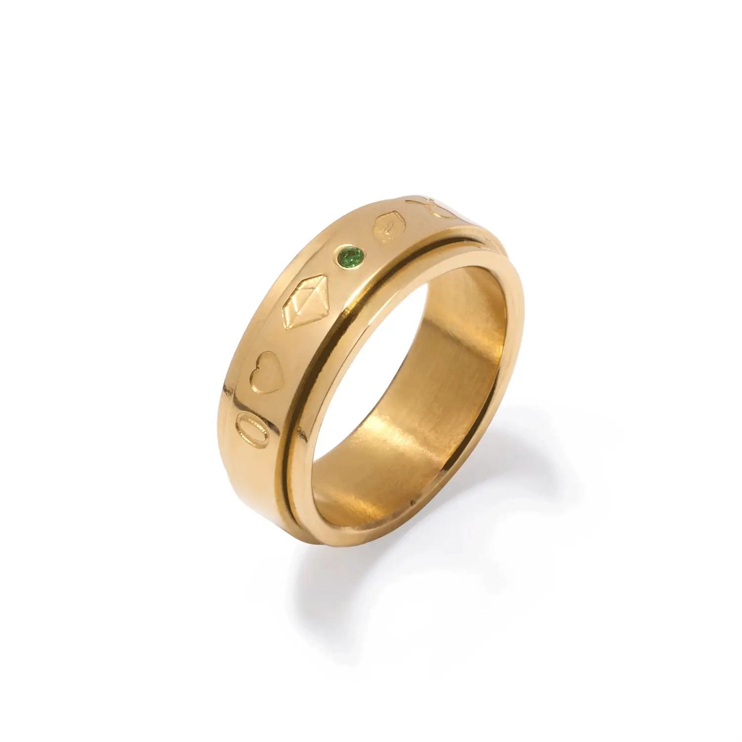 Custom Stamped Fidget Ring (Gold) | Abbott Lyon