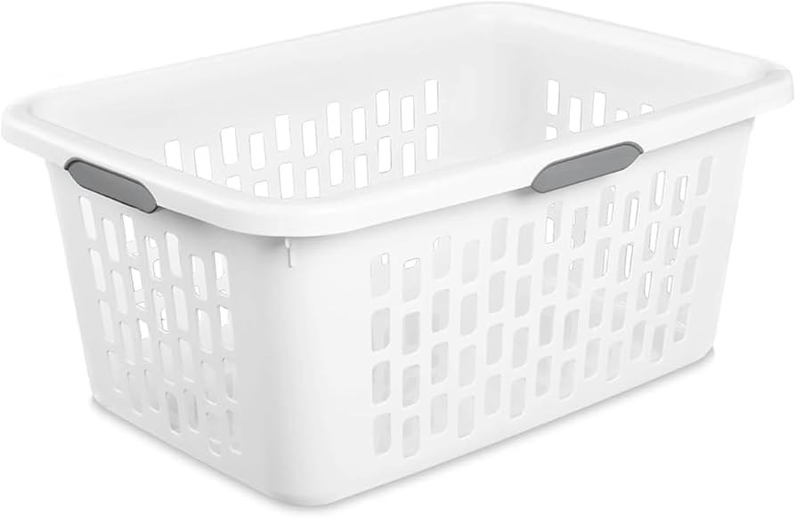 Large Plastic Laundry Basket, Clothes Hamper, Rectangle Bin with Grip Handles, for Home, Dorm, an... | Amazon (US)