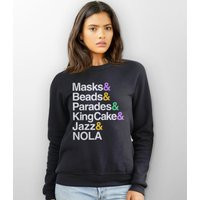 Mardi Gras Sweatshirt, Women Hoodie Or Sweater, Purple Nola Adult New Orleans Beads Jazz Parades & King Cake Shirt | Etsy (US)