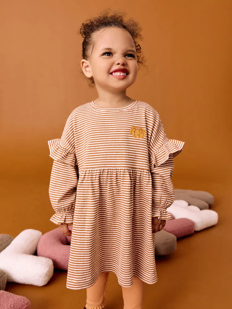 Buy Orange Pumpkin Long Sleeve Dress and Leggings Set (3mths-7yrs) from Next USA | Next US