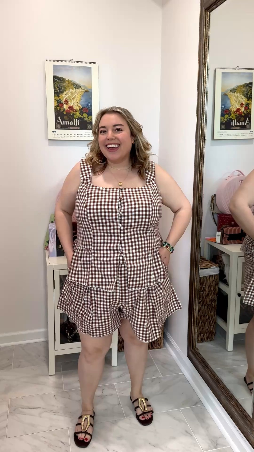 🤎 Can we talk about how cute this little matching set from Target is!? 🤎

I’m loving gingham for summertime and these little pleated shorts + button down tank are adorable! I’m in the 2X and I would recommend sizing down in this one. It runs generous. The sandals are also Target! Linking it all up for you. 🫶🏼

#LTKootd #LTKPlusSize #LTKgrwm