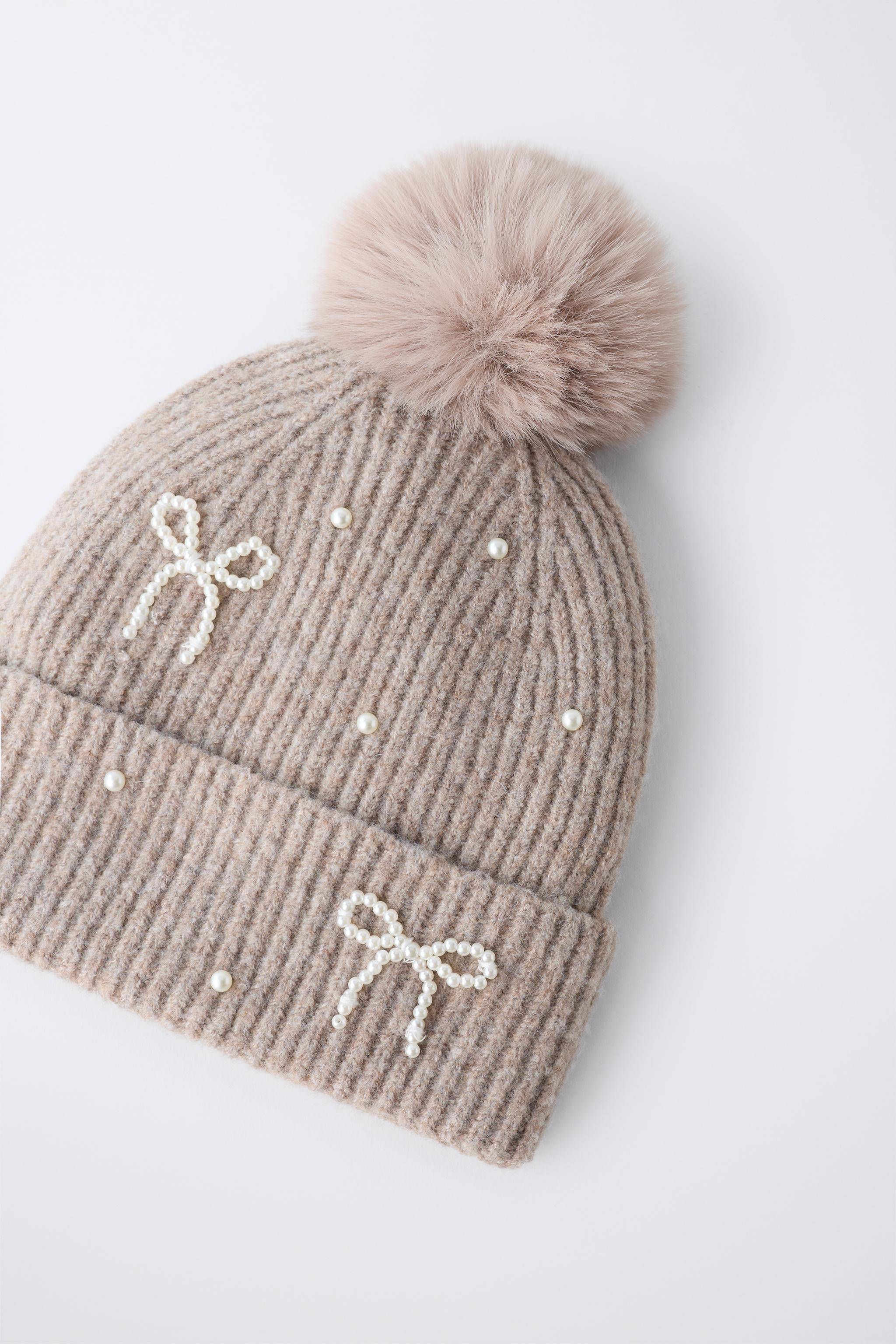 SPARKLY WOOL BLEND KNIT HAT WITH POMPOM | Zara US