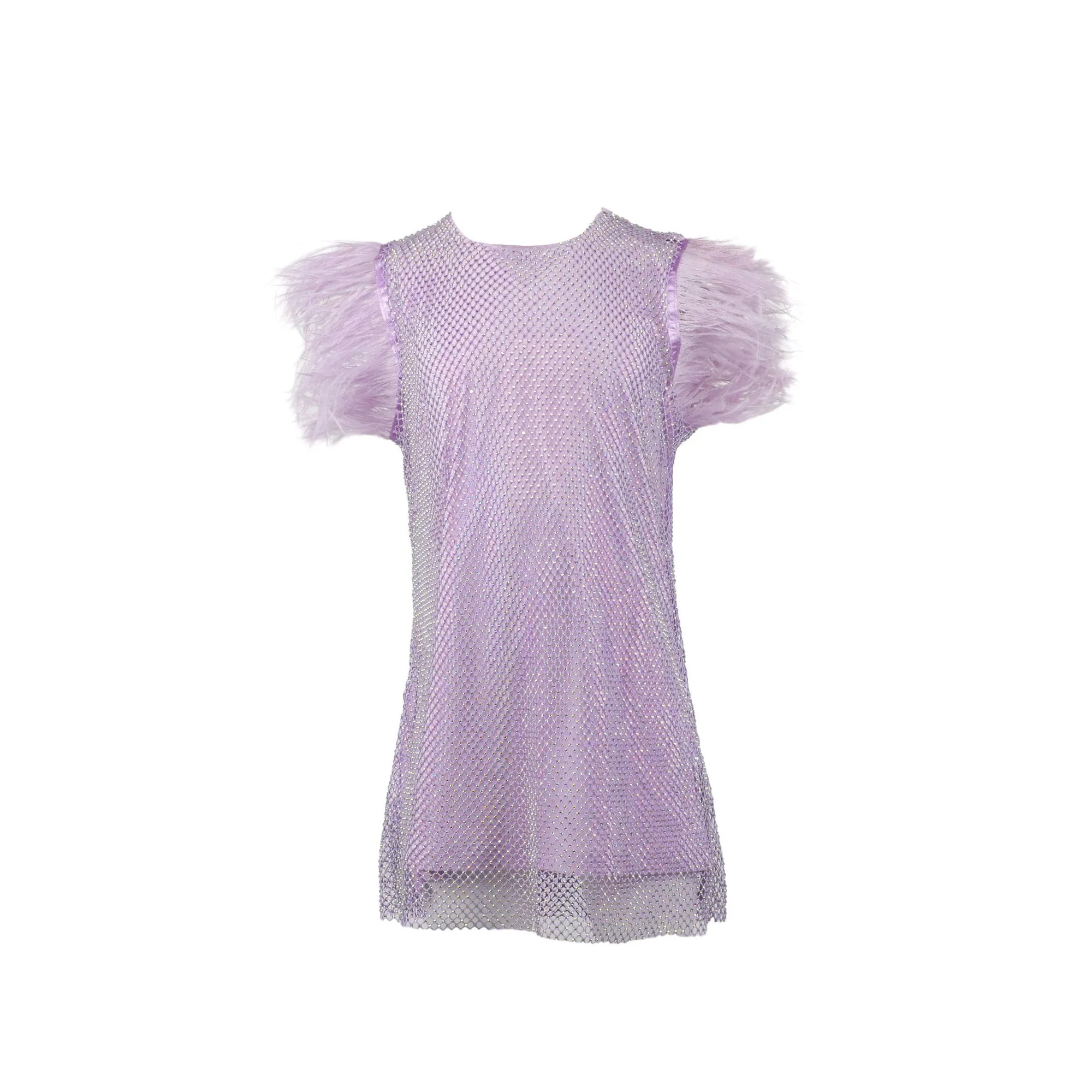 Lavender Crystal Feather Dress | Lola + The Boys