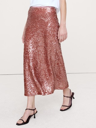 Bias-Cut Sequin Maxi Skirt | Banana Republic (US)