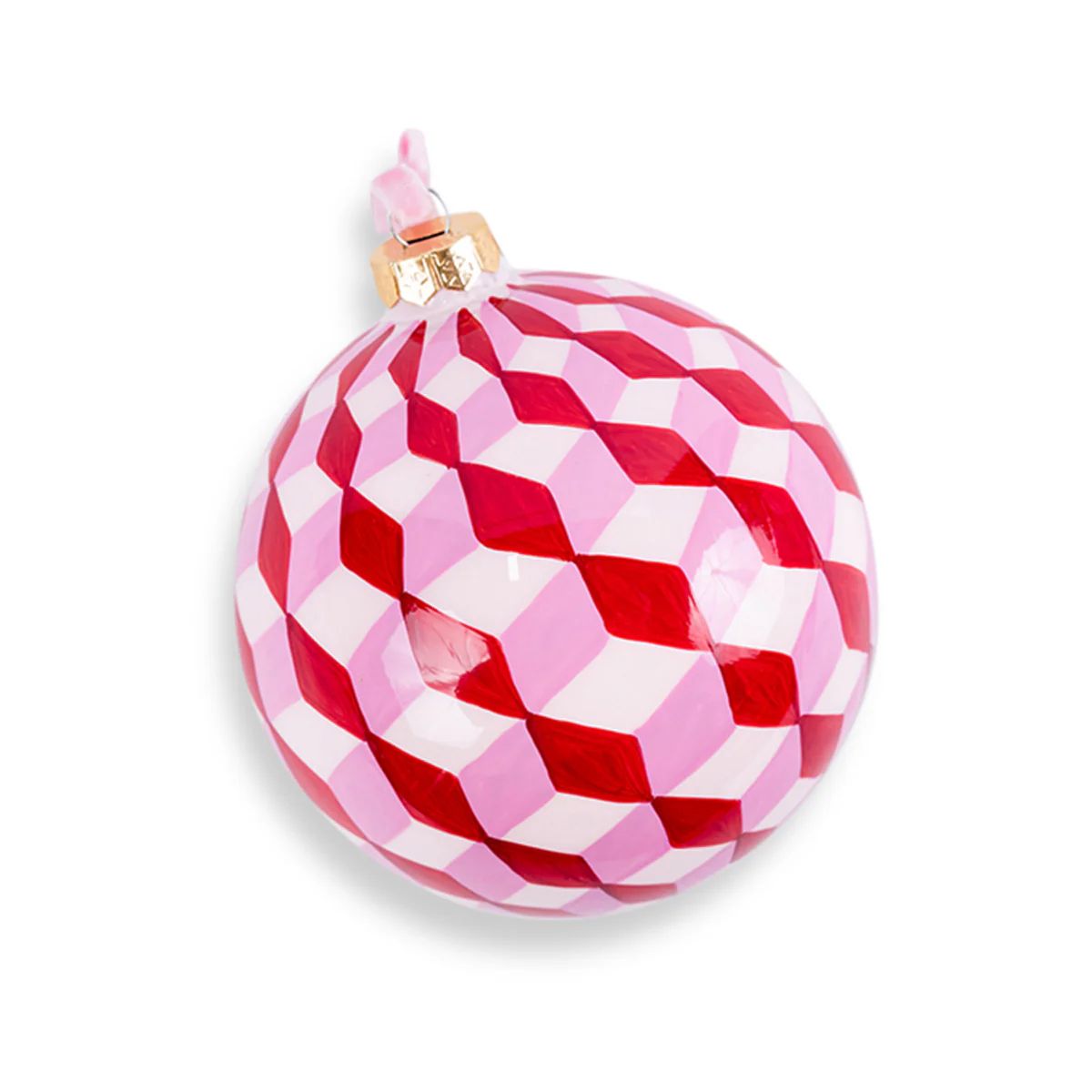 Furbish Studio - Checkered Bauble Ornament - Pink | Furbish Studio