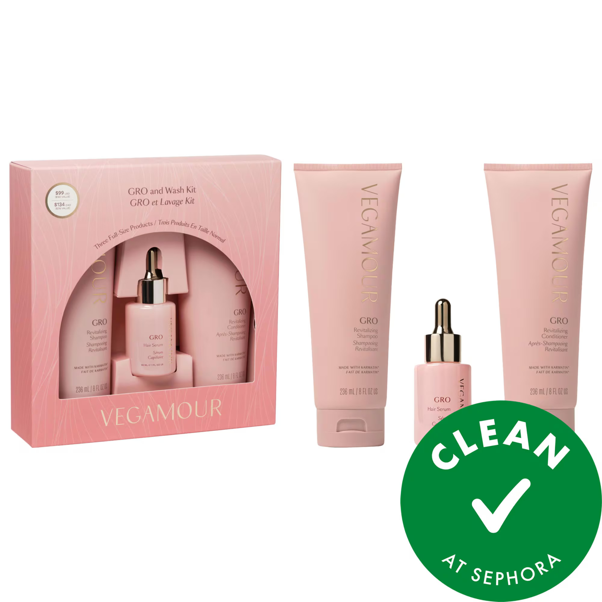 Vegamour GRO Hair Serum and Shampoo & Conditioner Hair Gift Set | Sephora (US)