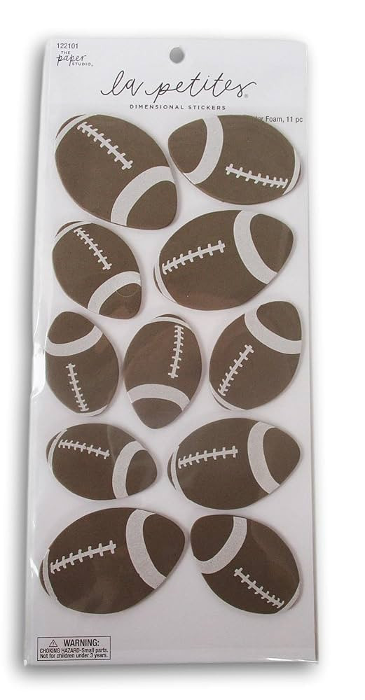 Football Foam Glitter Dimensional Stickers for Crafting, Scrapbooking, Photo Album Decor - 11 Pie... | Amazon (US)