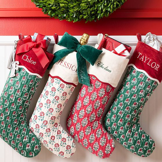 Block Print Quilted Stocking | Mark and Graham