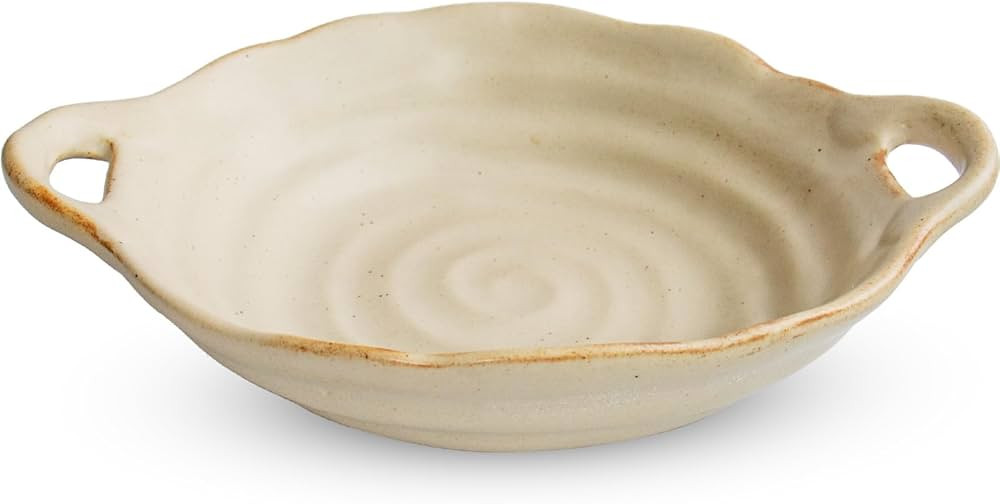 Ceramic Bowl with Handles - Retro Irregular Serving Bowls for Fruit Salad and Decorative Kitchen ... | Amazon (US)