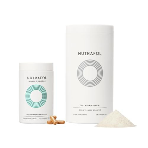 Nutrafol Women's Balance Hair Growth Supplement with Collagen Peptides, Ages 45+, Clinically Tested for Stronger, Visibly Thicker Hair, Dermatologist Recommended - 1 Month Supply, 12 oz Bottle | Amazon (US)