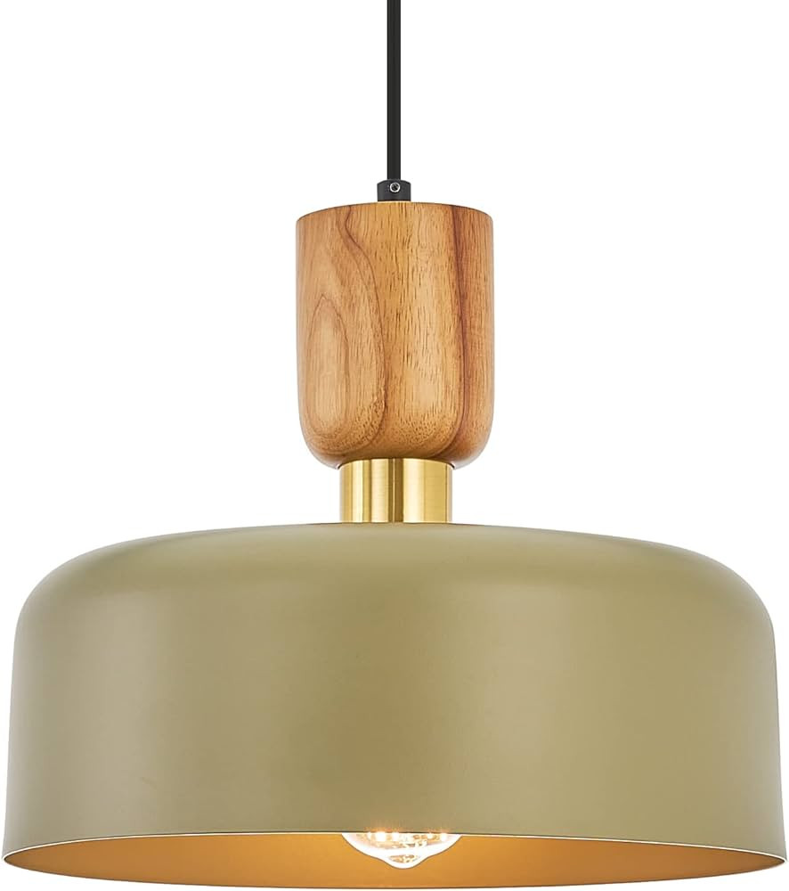 TeHenoo Contemporary Pendant Lighting,Large Pendant Lamp,Natural Wood and Brass Accent,Adjustable... | Amazon (CA)
