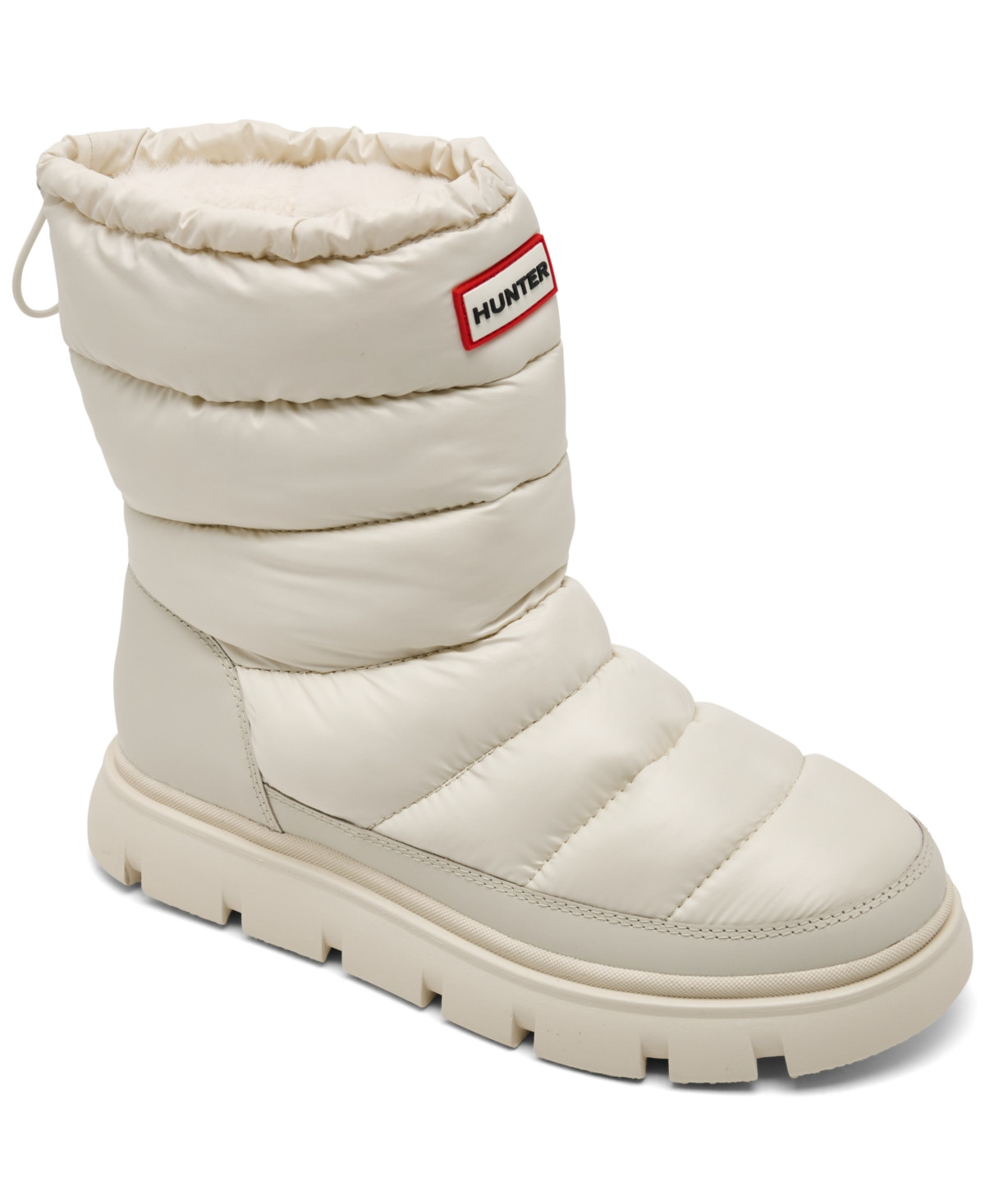 Hunter Women's Maribel Lug Sole Insulated Waterproof Snow Booties from Finish Line - Ivory | Macy's
